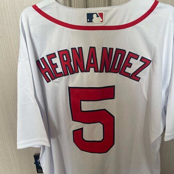 Boston Red Sox Hernandez Number #5 White Baseball Jersey - Picture 5 of 5